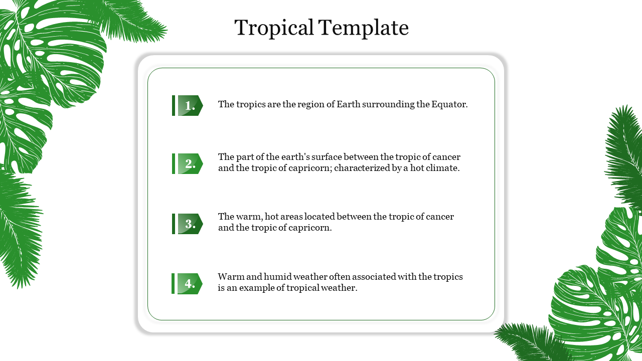 Free - Editable Free Tropical Template Presentation Slide